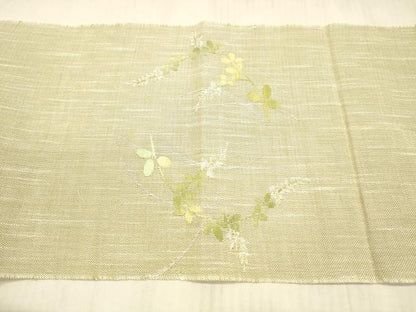 平和屋着物＊夏物 八寸名古屋帯 草葉文 DAAX8899cm