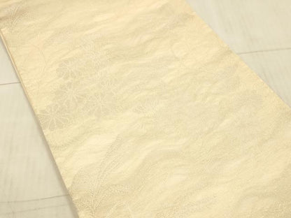 平和屋着物＊夏物 六通柄袋帯 草花文 金銀糸 正絹 逸品 DAAX8901cm