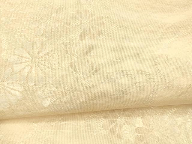 平和屋着物＊夏物 六通柄袋帯 草花文 金銀糸 正絹 逸品 DAAX8901cm