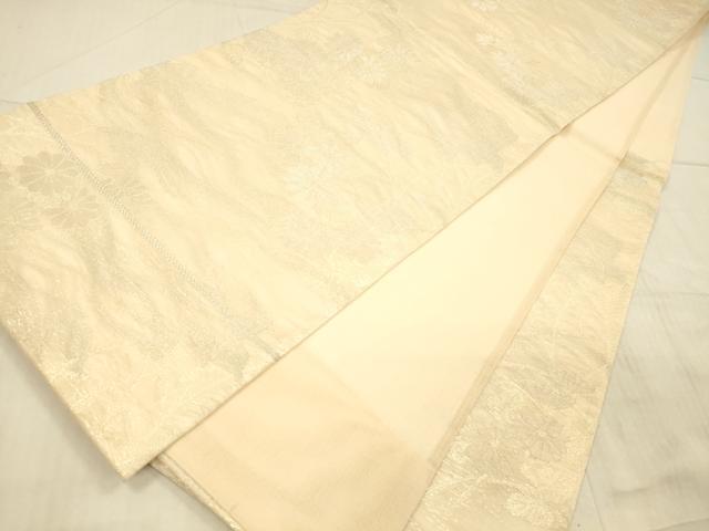 平和屋着物＊夏物 六通柄袋帯 草花文 金銀糸 正絹 逸品 DAAX8901cm