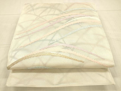 平和屋着物＊夏物 太鼓柄 本袋帯 草葉文 金銀糸 正絹 逸品 DAAX8902cm
