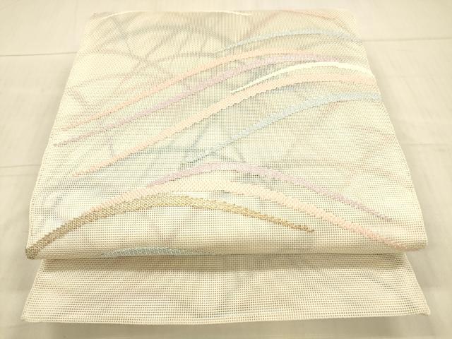 平和屋着物＊夏物 太鼓柄 本袋帯 草葉文 金銀糸 正絹 逸品 DAAX8902cm