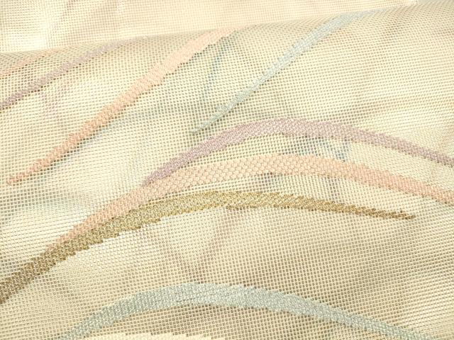 平和屋着物＊夏物 太鼓柄 本袋帯 草葉文 金銀糸 正絹 逸品 DAAX8902cm