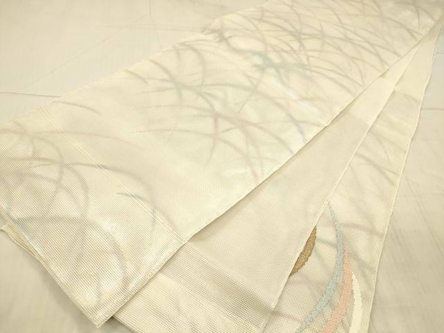 平和屋着物＊夏物 太鼓柄 本袋帯 草葉文 金銀糸 正絹 逸品 DAAX8902cm