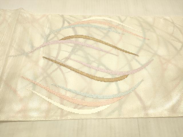 平和屋着物＊夏物 太鼓柄 本袋帯 草葉文 金銀糸 正絹 逸品 DAAX8902cm