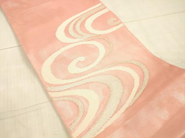 平和屋着物＊夏物 太鼓柄袋帯 流水文 銀糸 正絹 逸品 DAAX8903cm