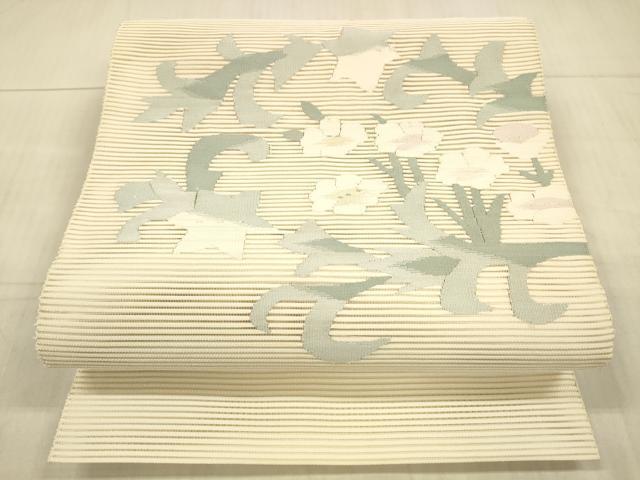 平和屋着物＊夏物 絽綴れ 八寸名古屋帯 草花文 正絹 逸品 DAAX8904cm