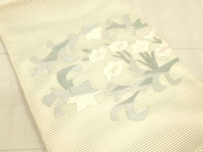 平和屋着物＊夏物 絽綴れ 八寸名古屋帯 草花文 正絹 逸品 DAAX8904cm