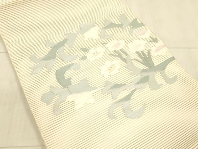 平和屋着物＊夏物 絽綴れ 八寸名古屋帯 草花文 正絹 逸品 DAAX8904cm