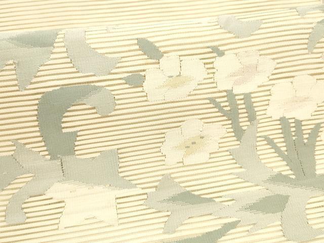 平和屋着物＊夏物 絽綴れ 八寸名古屋帯 草花文 正絹 逸品 DAAX8904cm