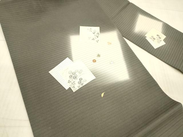 平和屋着物＊夏物 絽塩瀬 九寸名古屋帯 刺繍 草花文 金銀糸 正絹 逸品 DAAX8905cm
