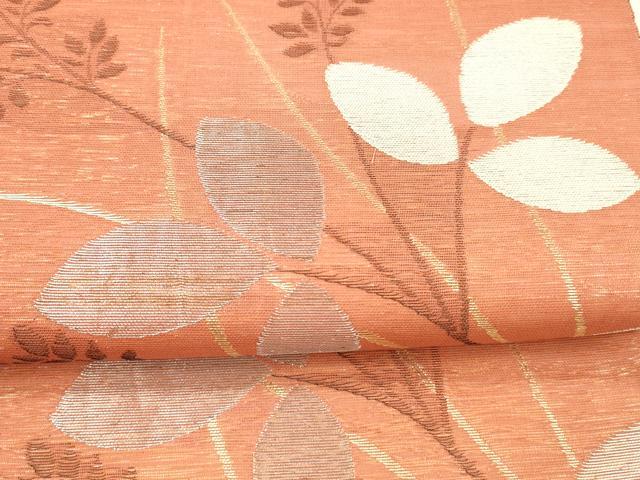 平和屋着物＊夏物 六通柄袋帯 草葉文 金銀糸 正絹 逸品 DAAX8906cm