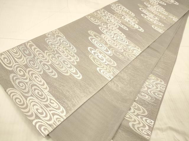 平和屋着物＊夏物 六通柄袋帯 流水文 銀糸 正絹 逸品 DAAX8909cm