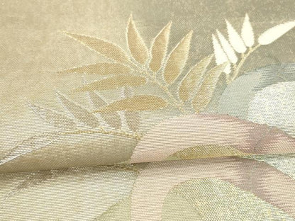 平和屋着物＊夏物 六通柄袋帯 草葉竹文 金銀糸 正絹 逸品 DAAX8911cm