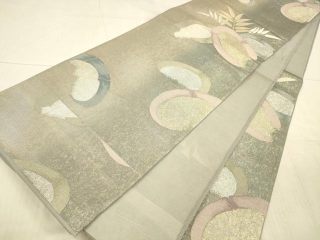 平和屋着物＊夏物 六通柄袋帯 草葉竹文 金銀糸 正絹 逸品 DAAX8911cm