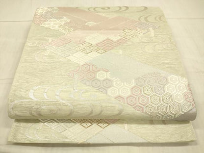 平和屋着物＊夏物 六通柄袋帯 薫風 流水吉祥文 金銀糸 正絹 逸品 DAAX8916cm