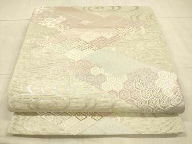 平和屋着物＊夏物 六通柄袋帯 薫風 流水吉祥文 金銀糸 正絹 逸品 DAAX8916cm