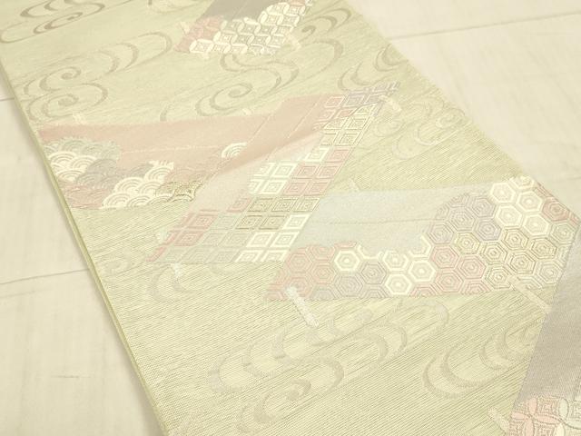 平和屋着物＊夏物 六通柄袋帯 薫風 流水吉祥文 金銀糸 正絹 逸品 DAAX8916cm