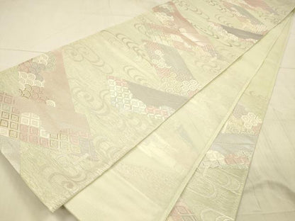 平和屋着物＊夏物 六通柄袋帯 薫風 流水吉祥文 金銀糸 正絹 逸品 DAAX8916cm