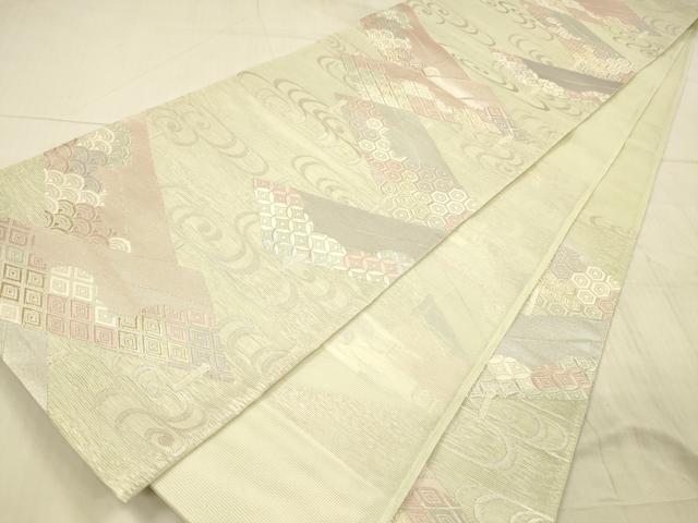 平和屋着物＊夏物 六通柄袋帯 薫風 流水吉祥文 金銀糸 正絹 逸品 DAAX8916cm