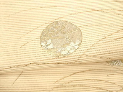 平和屋着物＊夏物 絽綴れ 八寸名古屋帯 刺繍 草花文 金銀糸 正絹 逸品 DAAX8918cm