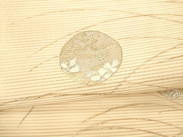 平和屋着物＊夏物 絽綴れ 八寸名古屋帯 刺繍 草花文 金銀糸 正絹 逸品 DAAX8918cm