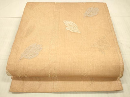 平和屋着物＊夏物 九寸開き名古屋帯 草葉文 金糸 正絹 逸品 DAAX8919cm