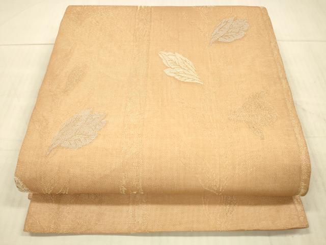 平和屋着物＊夏物 九寸開き名古屋帯 草葉文 金糸 正絹 逸品 DAAX8919cm