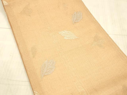 平和屋着物＊夏物 九寸開き名古屋帯 草葉文 金糸 正絹 逸品 DAAX8919cm