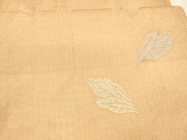平和屋着物＊夏物 九寸開き名古屋帯 草葉文 金糸 正絹 逸品 DAAX8919cm