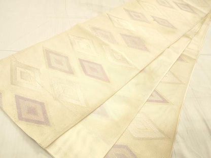 平和屋着物＊夏物 太鼓柄袋帯 菱文 金銀糸 正絹 逸品 DAAX8922cm