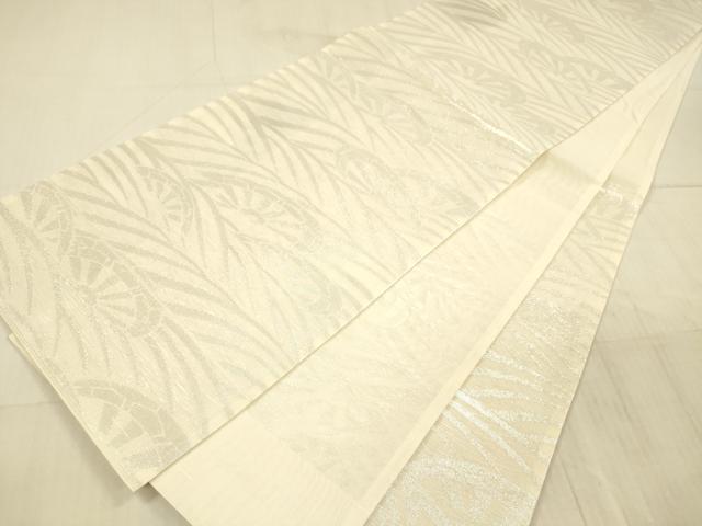 平和屋着物＊夏物　六通柄袋帯　流水片輪車文　銀糸　正絹　逸品　DAAX8924cm