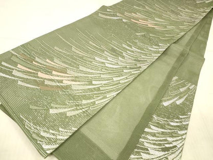 平和屋着物＊夏物 六通柄 京袋帯 抽象文様 銀糸 DAAX8925cm
