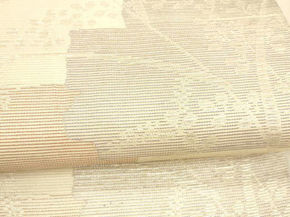 平和屋着物＊夏物 六通柄袋帯 草葉文 銀糸 正絹 逸品 DAAX8927cm