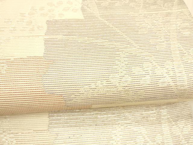 平和屋着物＊夏物 六通柄袋帯 草葉文 銀糸 正絹 逸品 DAAX8927cm