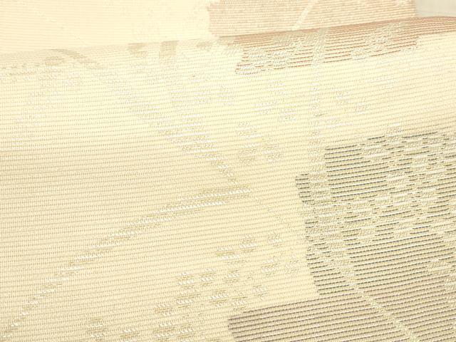 平和屋着物＊夏物 六通柄袋帯 草葉文 銀糸 正絹 逸品 DAAX8927cm