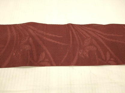 平和屋着物＊夏物 八寸名古屋帯 草葉文 蘇芳色 DAAX8929cm