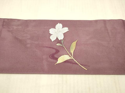 平和屋着物＊夏物 九寸名古屋帯 流水花文 金銀糸 正絹 逸品 DAAX8930cm