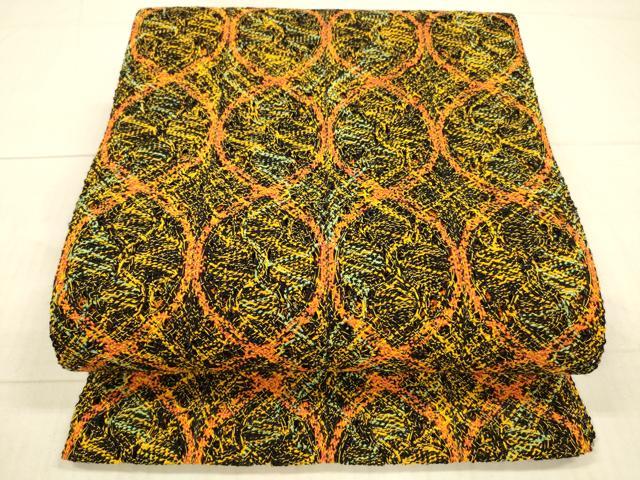 平和屋着物＊夏物 八寸名古屋帯 抽象文様 正絹 逸品 DAAX8932cm
