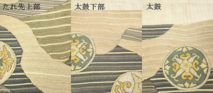 平和屋着物＊夏物 全通柄袋帯 抽象文様 金銀糸 正絹 逸品 DAAX8933cm