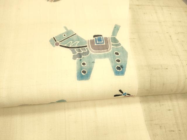 平和屋着物＊夏物 九寸名古屋帯 玩具文 正絹 逸品 DAAX8935cm