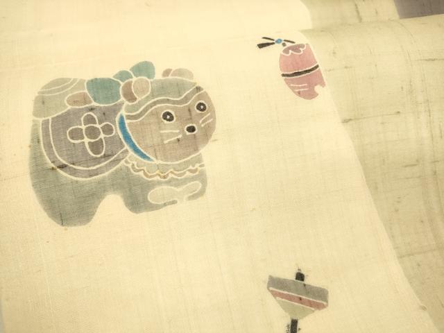 平和屋着物＊夏物 九寸名古屋帯 玩具文 正絹 逸品 DAAX8935cm