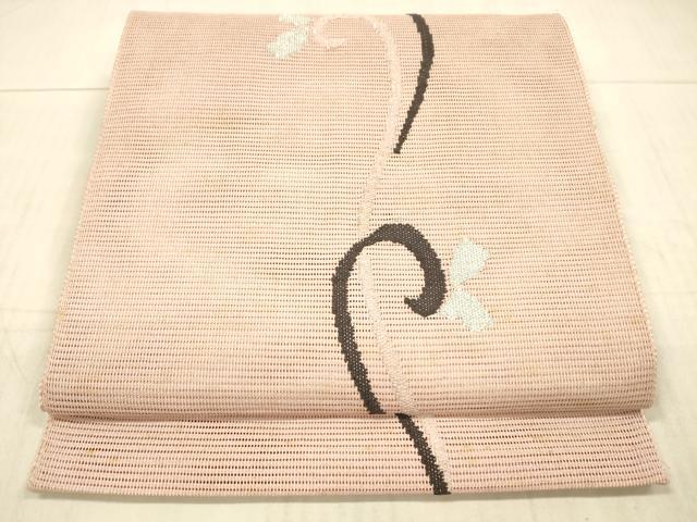 平和屋着物＊夏物 八寸名古屋帯 唐草文 銀糸 DAAX8936cm