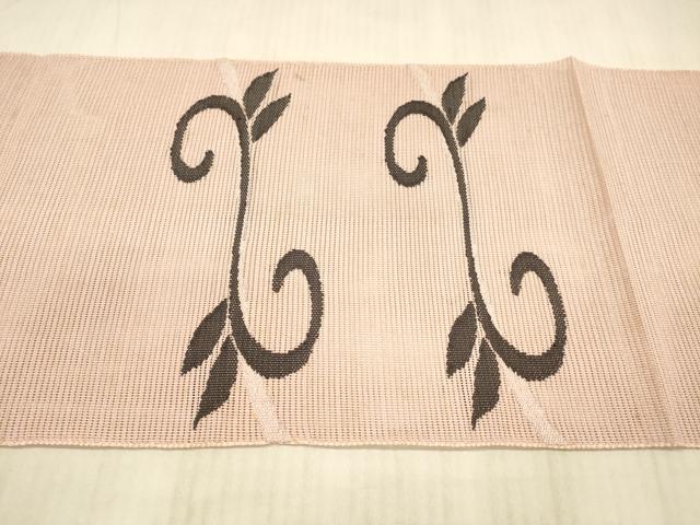 平和屋着物＊夏物 八寸名古屋帯 唐草文 銀糸 DAAX8936cm