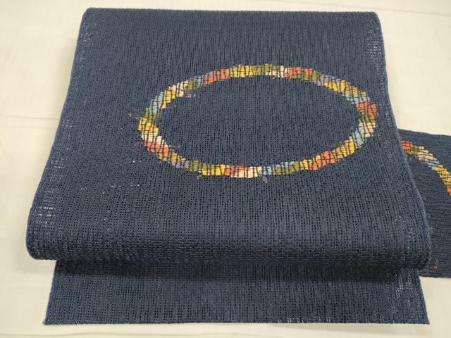 平和屋着物＊夏物 八寸名古屋帯 抽象文様 正絹 逸品 DAAX8938cm