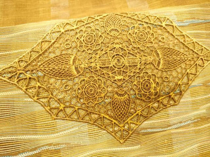 平和屋着物＊夏物 八寸名古屋帯 総刺繍 抽象花文 正絹 逸品 DAAX8939cm