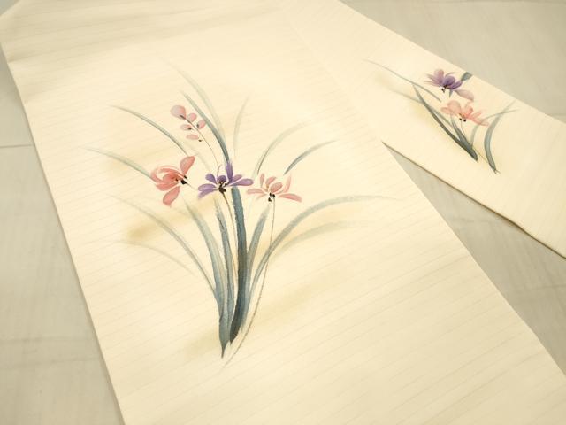平和屋着物＊夏物 九寸名古屋帯 手描き 草花文 金彩 DAAX8941cm