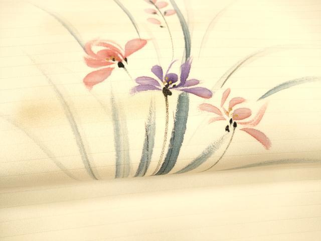 平和屋着物＊夏物 九寸名古屋帯 手描き 草花文 金彩 DAAX8941cm