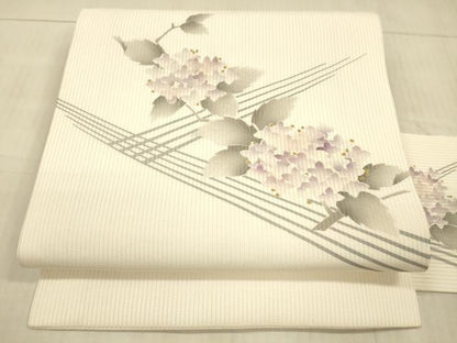 平和屋着物＊夏物 九寸名古屋帯 紫陽花 金彩 正絹 逸品 DAAX8945cm