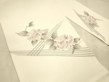 平和屋着物＊夏物 九寸名古屋帯 紫陽花 金彩 正絹 逸品 DAAX8945cm